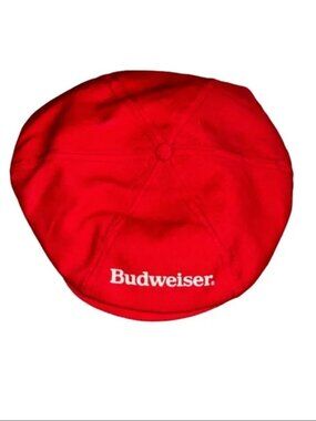 Pacsun Vintage Budweiser Red Cap Hat Newsboy Style Adjustable Retro Beer Logo